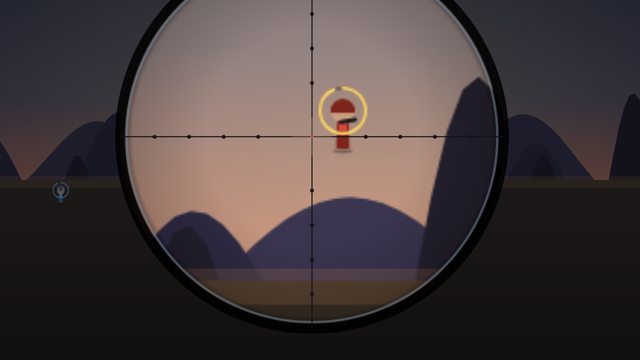 Cold Bore sniper gameplay — scope view of the valley