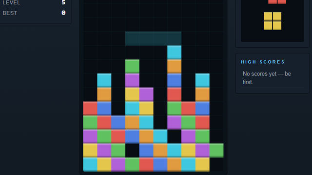 Block Forge — falling-block stack with next queue